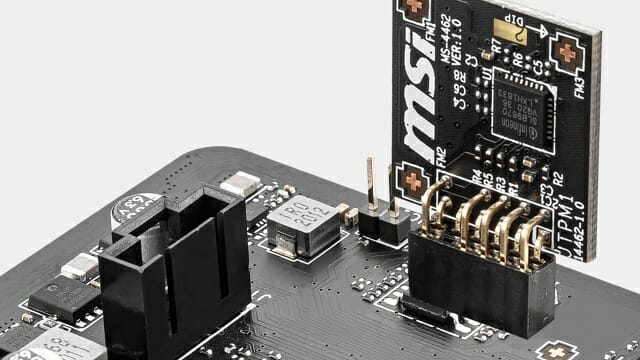 Modul TPM 2.0 yang dipasang di motherboard