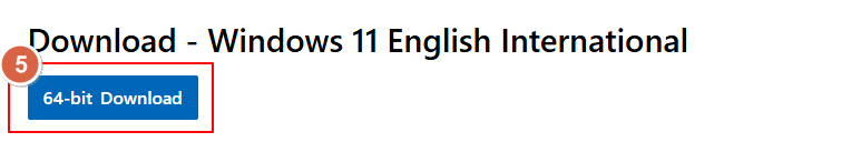 Tombol unduh Windows 11 64-bit